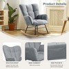 NicBex Velvet Glider Rocking Chair, Upholstered Nursery Rocking Chairs with High Backrest,Modern Rocking Chair,Nursing Chair for Bedroom - 4 of 4
