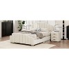 DOMETOUR Queen Size Velvet Upholstered Platform Bed Vertical Channel Tufted Headboard and Footboard, No Box Spring Needed, Beige - 2 of 4