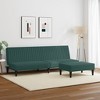 vidaXL 2-Piece Sofa Set - Dark Green Velvet Convertible Sofa Bed/Footstool for Living Room/Bedroom - 2 of 4