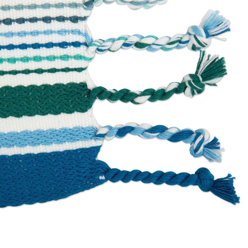 Set of 6 Tidal Stripe Fringed Placemat Blue - Design Imports, 4 of 8