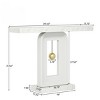 Syemin Console Tables Modern Console Table with Geometric Base, Narrow Sofa Entryway Table, Contemporary Wood Accent Table, Gold, 39.37"*11.8"*32.28" - 3 of 4