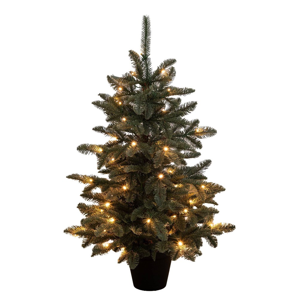 Nearly Natural 3' Artificial Pre-Lit Christmas Pine Tree with 118 LED Lights Green