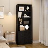 71.4" Tall Bookshelf, 4-Tier Bookcase, Book Shelf, Open Storage Shelf with Doors, for Living Room, Home Office, Dinning Room - 2 of 4
