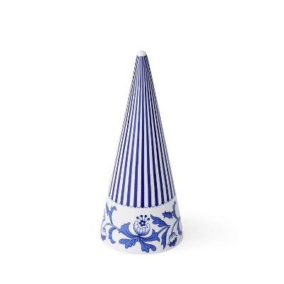 Spode Blue Italian Cone Shaped Topiary for Home Décor with Iconic Blue Italian Motif, Made of Fine Porcelain