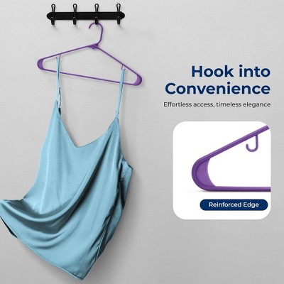 SereneLife 30-Piece Purple Plastic Slim Hangers