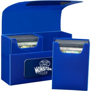Monster Protectors Trading Card Double Deck Box with Self-locking Magnetic Closure - Blue (Fits Yugioh, Pokemon, Magic the Gathering Cards) - 1 of 4