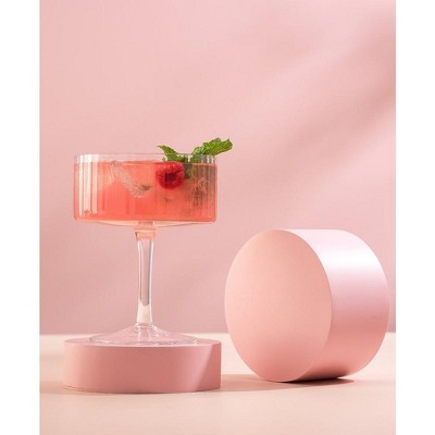 Elle 10oz Clear Fluted Coupe Martini Glasses Set