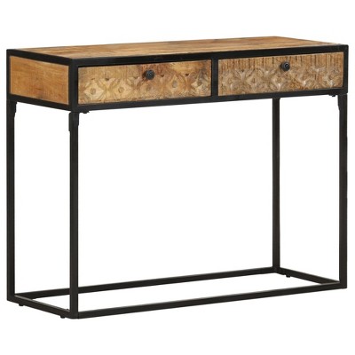 vidaXL Console Table 39.4 in.x13.8 in.x29.5 in. Solid Mango Wood