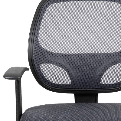ErgoFlex Mid-Back Gray Mesh Swivel Task Chair with Plastic Base