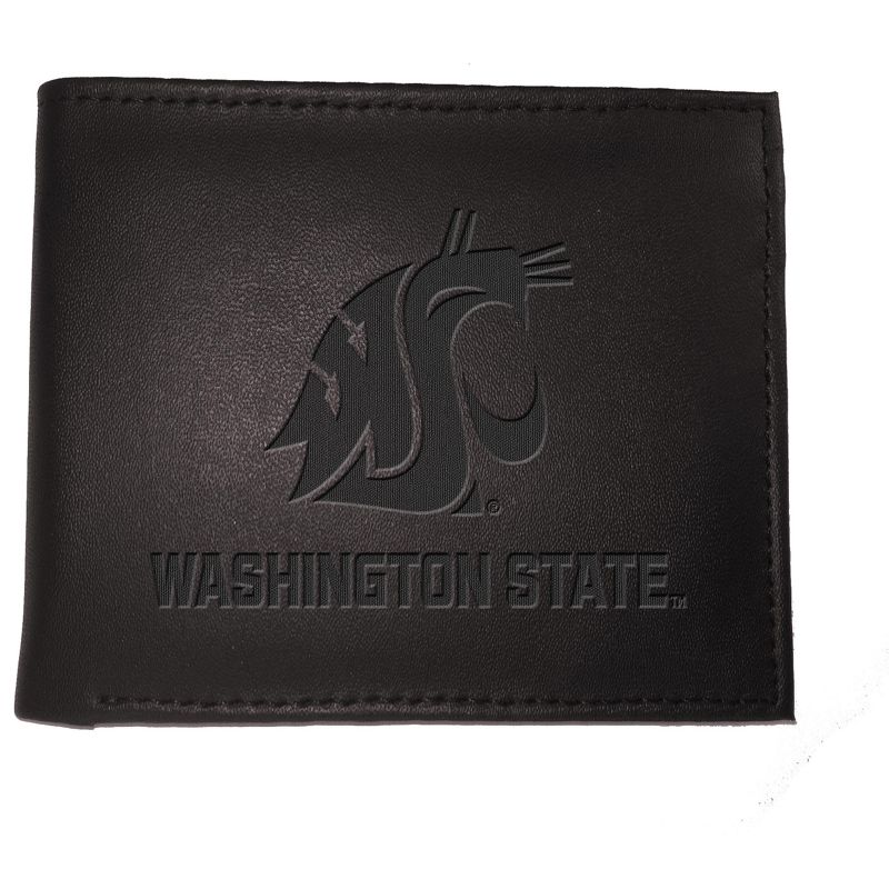 Evergreen NCAA Washington State Cougars Black Leather Bifold Wallet Officially Licensed with Gift Box, 1 of 2