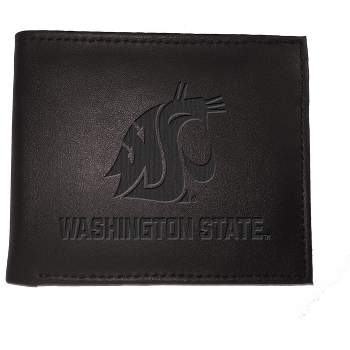 Evergreen NCAA Washington State Cougars Black Leather Bifold Wallet Officially Licensed with Gift Box