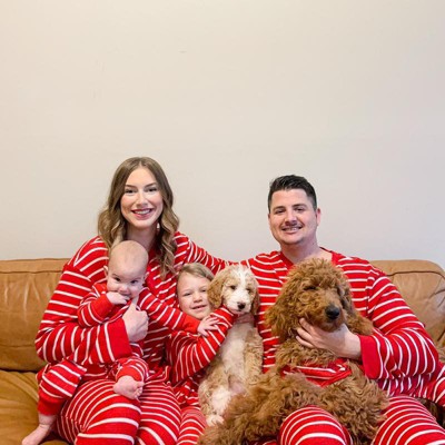 Striped Matching Family Thermal Dog Pajamas - Wondershop™ - White/Red - M