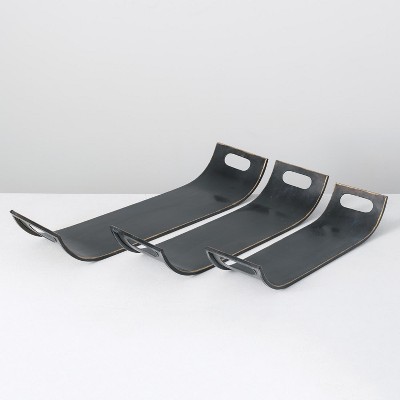 Sullivans Set Of 3 Metal Tray Containers 5"H, 4.5"H & 4"H Black
