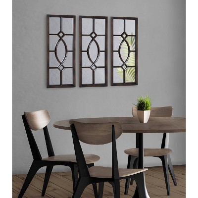 Bronze Rectangular Full Length Windowpane Wall Mirror