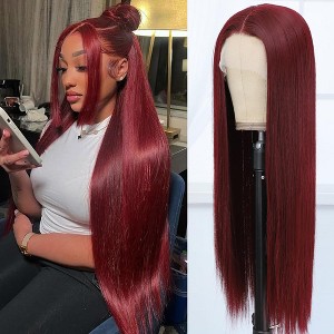 Jessie's Wig 22 Inch Straight Wig 6x5 Pre Cut Lace #99J 1 Pc/Pack - 1 of 4