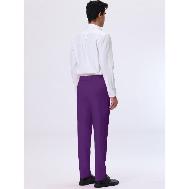 Lars Amadeus Men's Dress Business Classic Fit Flat Front Suit Trousers, 5 of 7