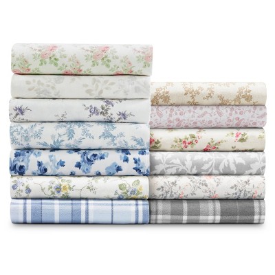Audrey Pink Floral Cotton Flannel King Sheet Set
