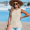 Women's Round Neck Eyelet Jersey Tank Top - Cupshe - 2 of 4