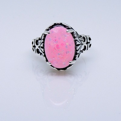 Sahara Statement Ring Oval Pink Fire Opal Women Ginger Lyne Collection - image 3