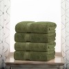 Luxury Cotton Heavyweight Ultra-Plush Bath Towel Set of 4 by Blue Nile Mills - 2 of 4
