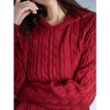 Jess by Meiko Women's Oversized Dropped Shoulder Cable Knit Hooded Sweater - 2 of 4