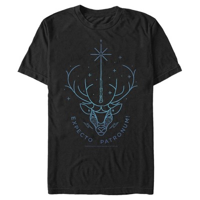 Men's Harry Potter Stag Patronus Line Art T-shirt - Black - X Large ...