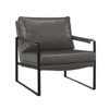 HOMLUX Faux Leather Lounge Chair with Black Metal Frame Modern Accent Chair for Living Room Chair - 2 of 4