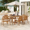 Christopher Knight Home Kennen 7 Piece Outdoor Rustic Acacia Wood Dining Set with Cushions - 2 of 4
