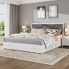 Upholstered Bed Frame with Headboard,Padded Fabric Headboard,Wood Slat Platform Bed Frame - 3 of 4