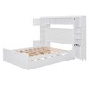 Full Size Wooden Bed With All-in-One Cabinet Shelf and Sockets  Twin Size Trundle  Gray - 2 of 4