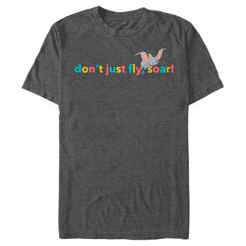 Men's Dumbo Stay Fly Rainbow T-shirt - Charcoal - Large : Target