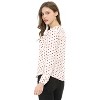 Allegra K Women's 1950s Vintage Ruffle Neck Long Sleeve Dots Chiffon Blouse - 4 of 4