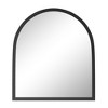 Solid Wood Straight Edge Right Angle Arch Black Wall Mirror 90x80x2cm (Double-sided Mounting) - 4 of 4