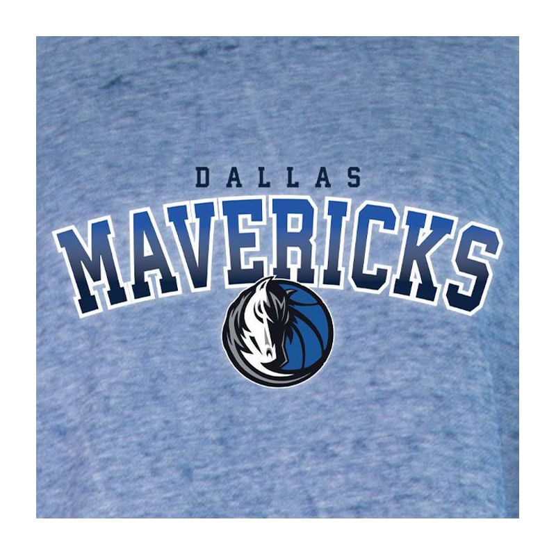 NBA Dallas Mavericks Women&#39;s Ombre Arch Print Burnout Crew Neck Fleece Sweatshirt, 4 of 5