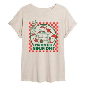 Women's - Teenage Mutant Ninja Turtles - Ninja Diet Oversized Graphic T-Shirt - 1 of 4