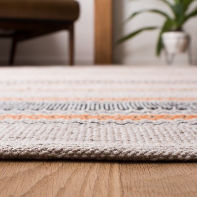 Coastal Charm Orange/Beige Cotton 6' x 9' Handwoven Area Rug