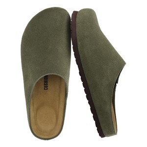 CUSHIONAIRE Heath Genuine Suede Leather Mens Clogs with Memory Foam Comfort, Easy Slip On Slides for Men - 1 of 4