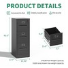 Munora - 3-Drawer Vertical File Cabinet with Lock - Heavy Duty for A4/Letter/Legal Files - Black - 3 of 4