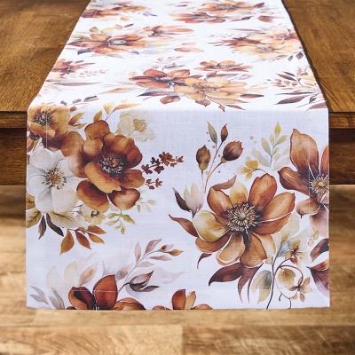 Split P Rustic Blooms Orange Table Runner 15" X 72"