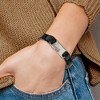 Chisel Stainless Steel Brushed Black Leather 8" Bracelet - 2 of 4