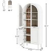 Tribesigns 68" Tall Arched Storage Cabinet, 5-Tier Display Bookcase with Adjustable Shelves, Kitchen Pantry Hutch Cabinet for Living Room - 3 of 4