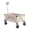 Folding Wagon Cart With All Terrain Wheels, Heavy Duty Garden Carts With Adjustable Handle,Outdoor Utility Wagon For Camping-Cuddlewood - 2 of 4