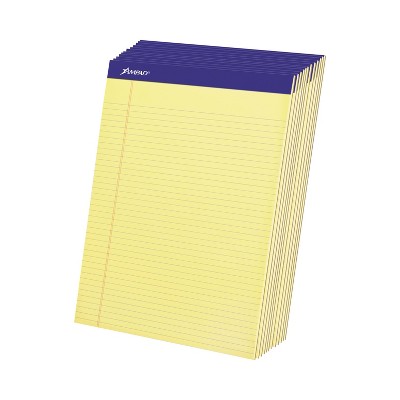 Ampad 8 1/2 x 11 3/4 Writing Pad, Narrow Rule, Micro Perfed- Canary (50-Sheets, 12 per Pack)