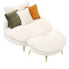 NicBex Living Room Chair Stylish Accent Chair with Ottoman Comfy Corduroy Sofa Chair with 3 Pillows for Living Room, Apartment - 3 of 4