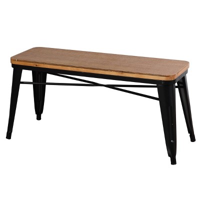 target black metal bench
