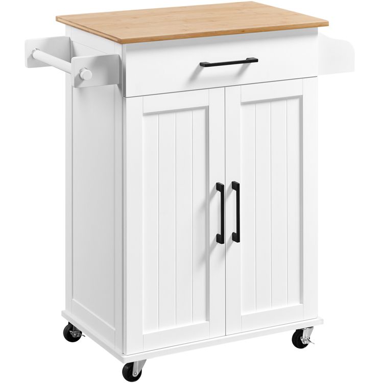 Yaheetech Rolling Kitchen Island Kitchen Cart with Towel Rack & Drawer, 1 of 8