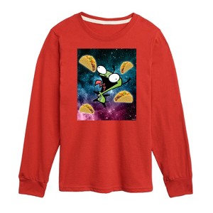 Boys' - Invader ZIM - ZIM Loves Tacos Long Sleeve Graphic T-Shirt - 1 of 4