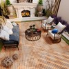 GlasFlength Carpet Tiles 10 Pack 12" Acacia Wood Interlocking Deck Tiles Striped Outdoor Flooring for Patio Balcony Poolside, Beige, 12"*12"*0.75" - 4 of 4