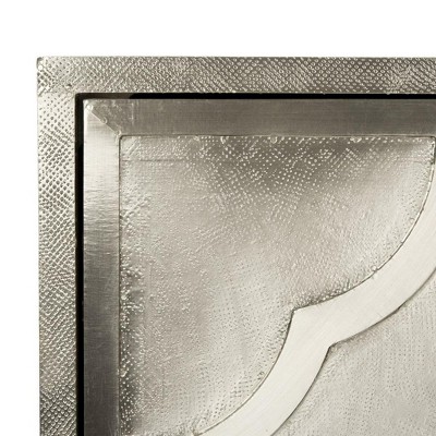 Antonella 42'' Silver Metal Chest with Quatrefoil Hardware