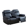 MAYEERTY Reclining Loveseat, 2-Seat Breathable Leather Recliner with Storage & Cup Holders for Living Room, Black - 2 of 2